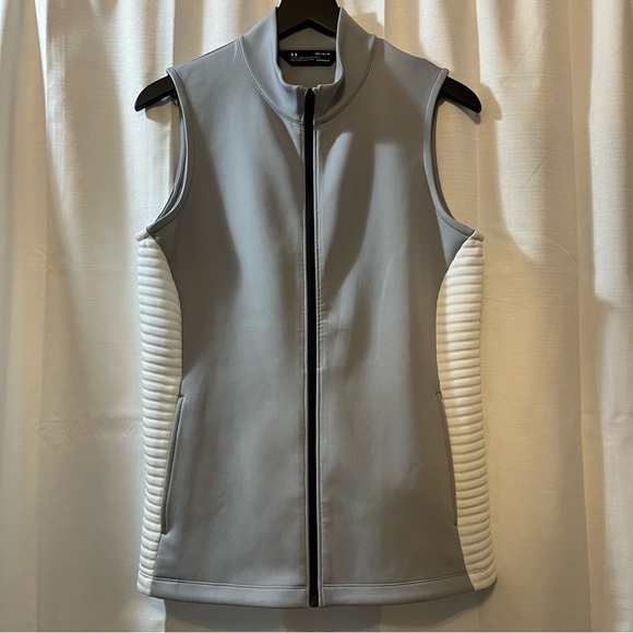 Under Armour Fitted Golf Coldgear Ribbed Zipped Vest - Size Medium - Picture 1 of 11